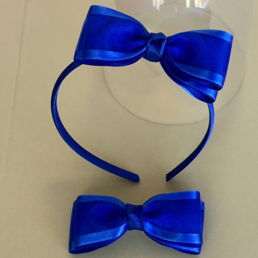 Royal Blue Hair Band & Bow Set